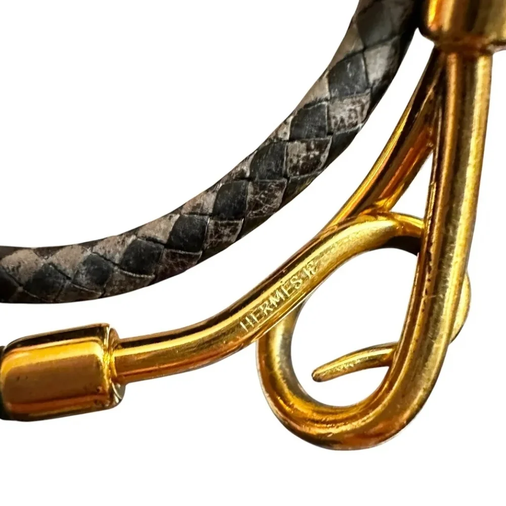 Hermes Gold Jumbo Hook Double Wrapped Bracelet Or Choker - Picture 3 of 7